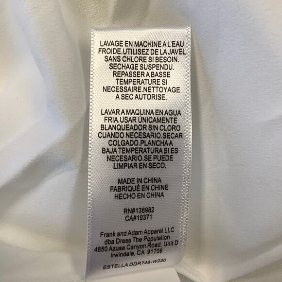 NEW! Dress the Population Size Small Estella White Gown Crepe Sweetheart G7-7 - Picture 7 of 8